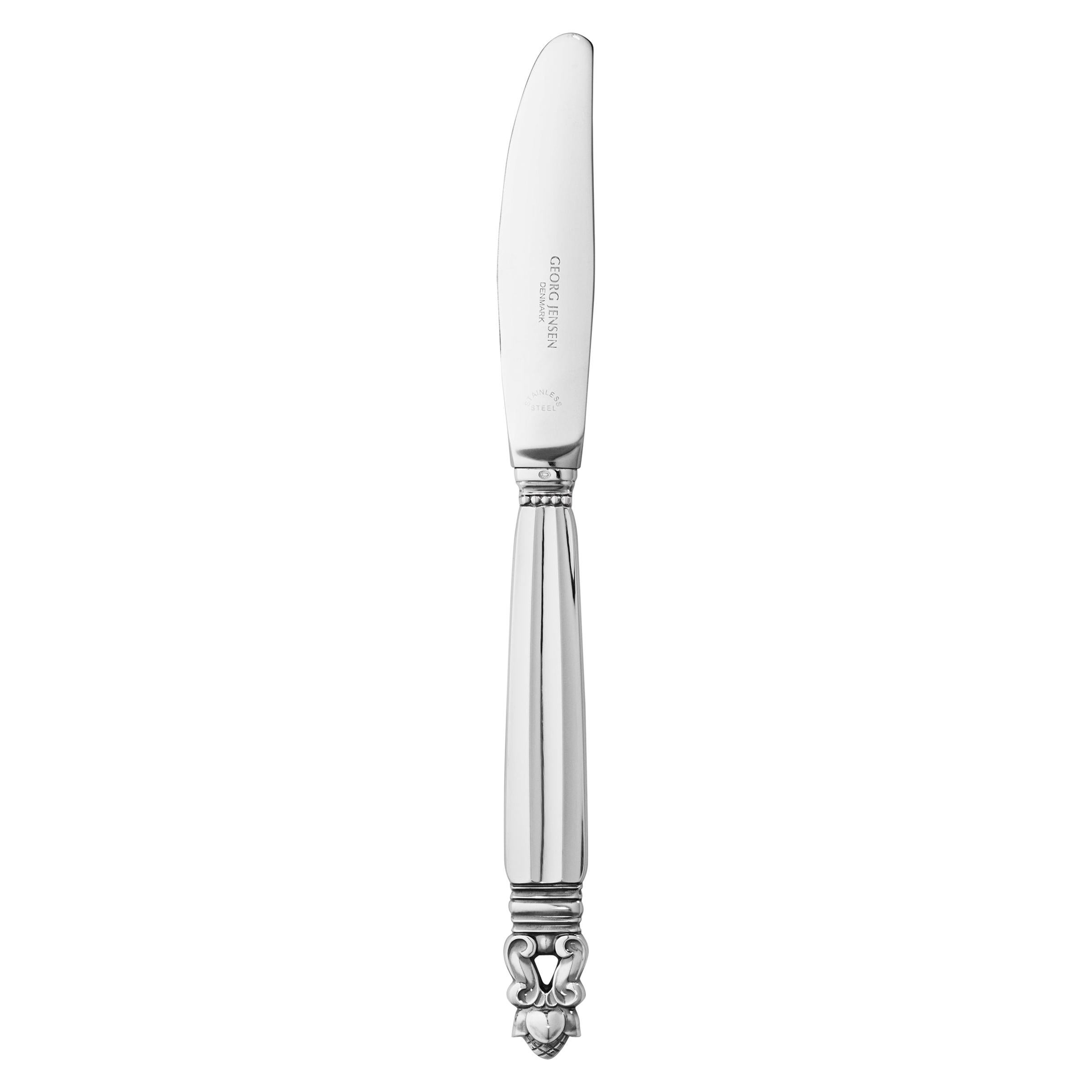 Georg Jensen Sterling Silver Acorn Luncheon Knife with Long Handle, Johan Rohde For Sale
