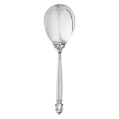 Georg Jensen Sterling Silver Acorn Medium Serving Spoon by Johan Rohde