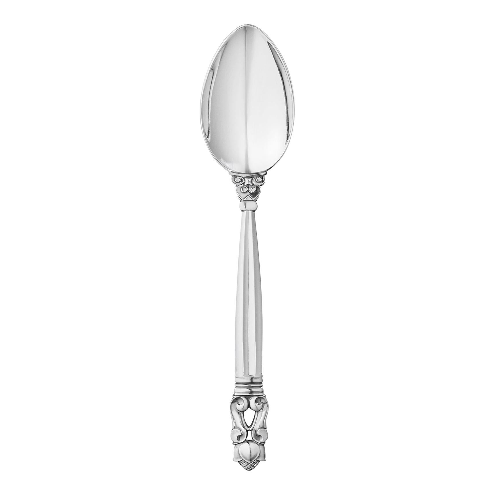 Georg Jensen Sterling Silver Acorn Medium Teaspoon by Johan Rohde For Sale