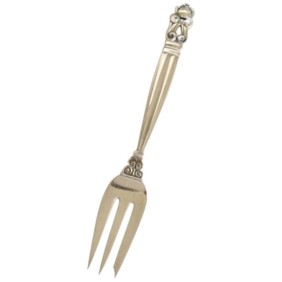 Georg Jensen Sterling Silver 
Acorn
 Pastry Fork No 043