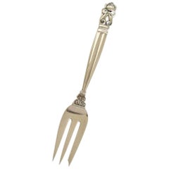 Georg Jensen Sterling Silver 'Acorn' Pastry Fork No 043