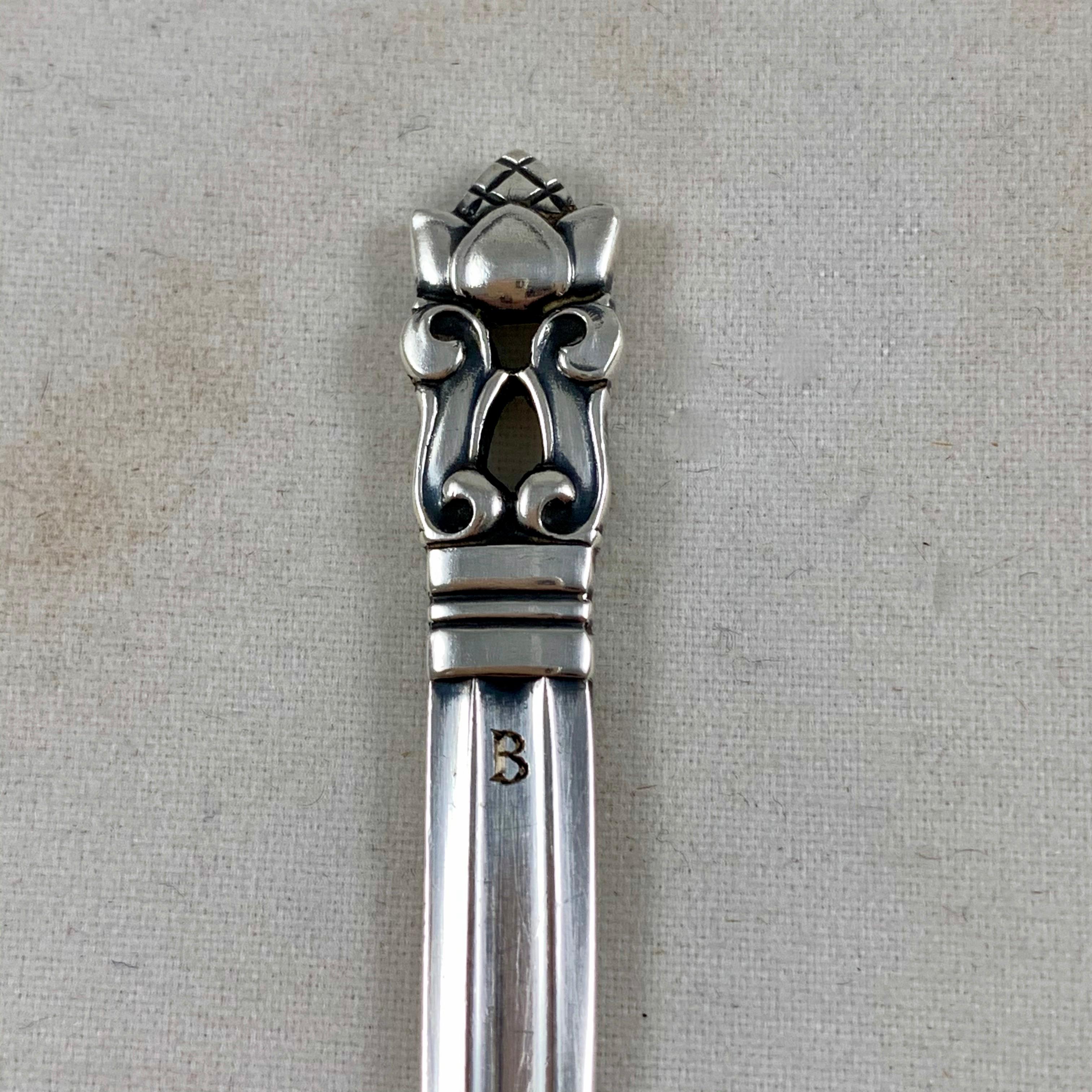 Georg Jensen Servicio de Cucharas de Desayuno de Plata de Ley con Diseño de Bellota Juego Mixto / 8 Metalistería en venta