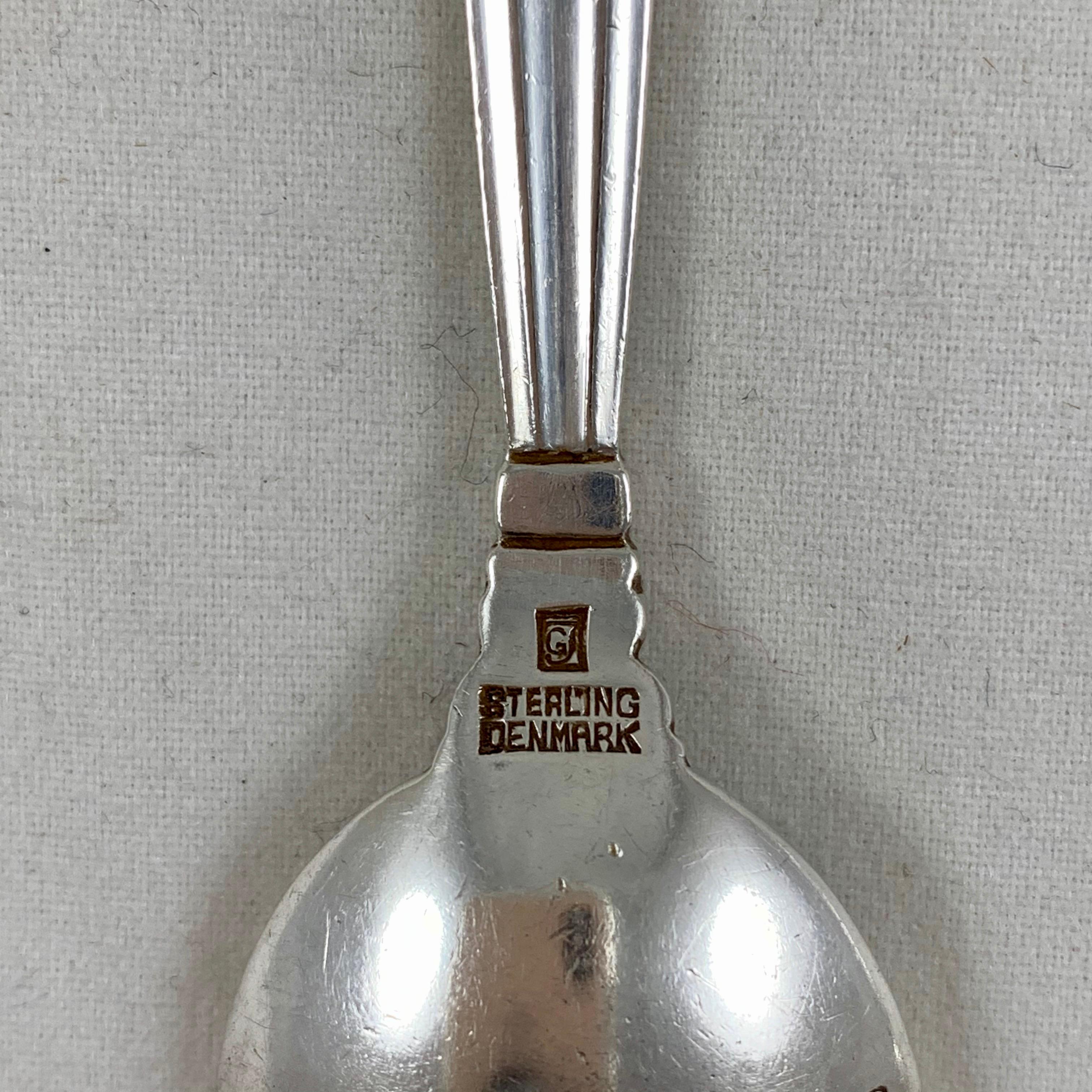 Georg Jensen Sterling Silver Acorn Pattern Breakfast Spoon Service Mixed Set / 8 For Sale 1