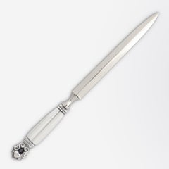 Georg Jensen Sterling Silber ''Eichel''-Muster Brieföffner/Papiermesser