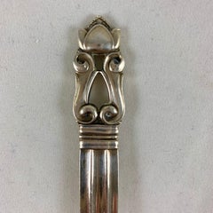 Georg Jensen Sterling Silver Acorn Pattern Serving Spoon Denmark circa 1915-1919