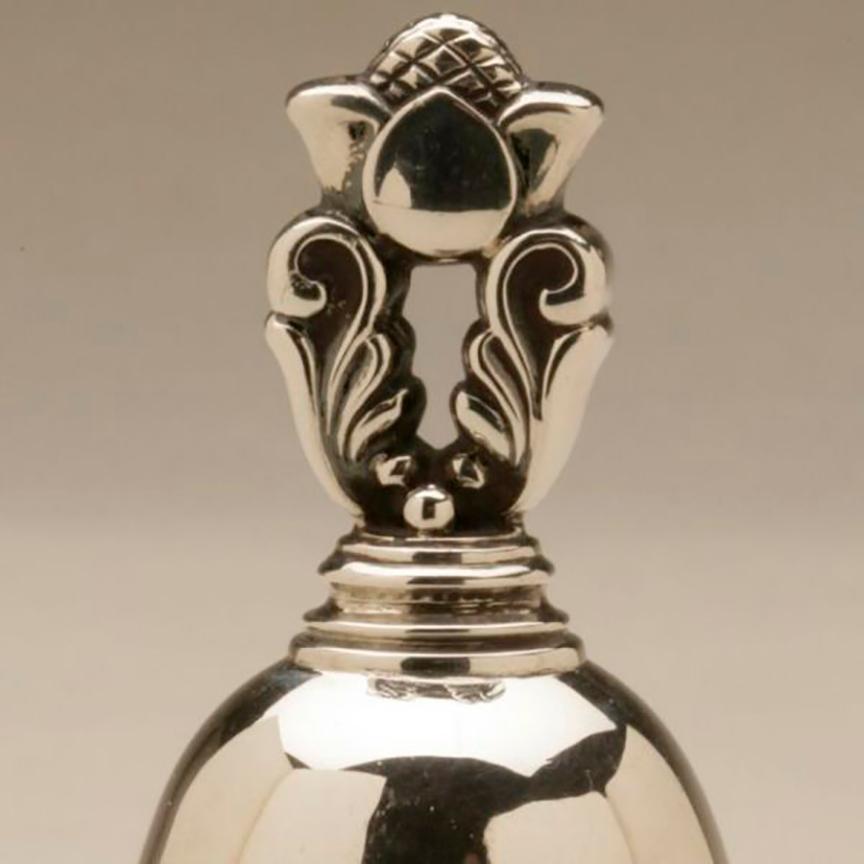 20th Century Georg Jensen Sterling Silver Acorn Pattern Table Bell No. 204 For Sale