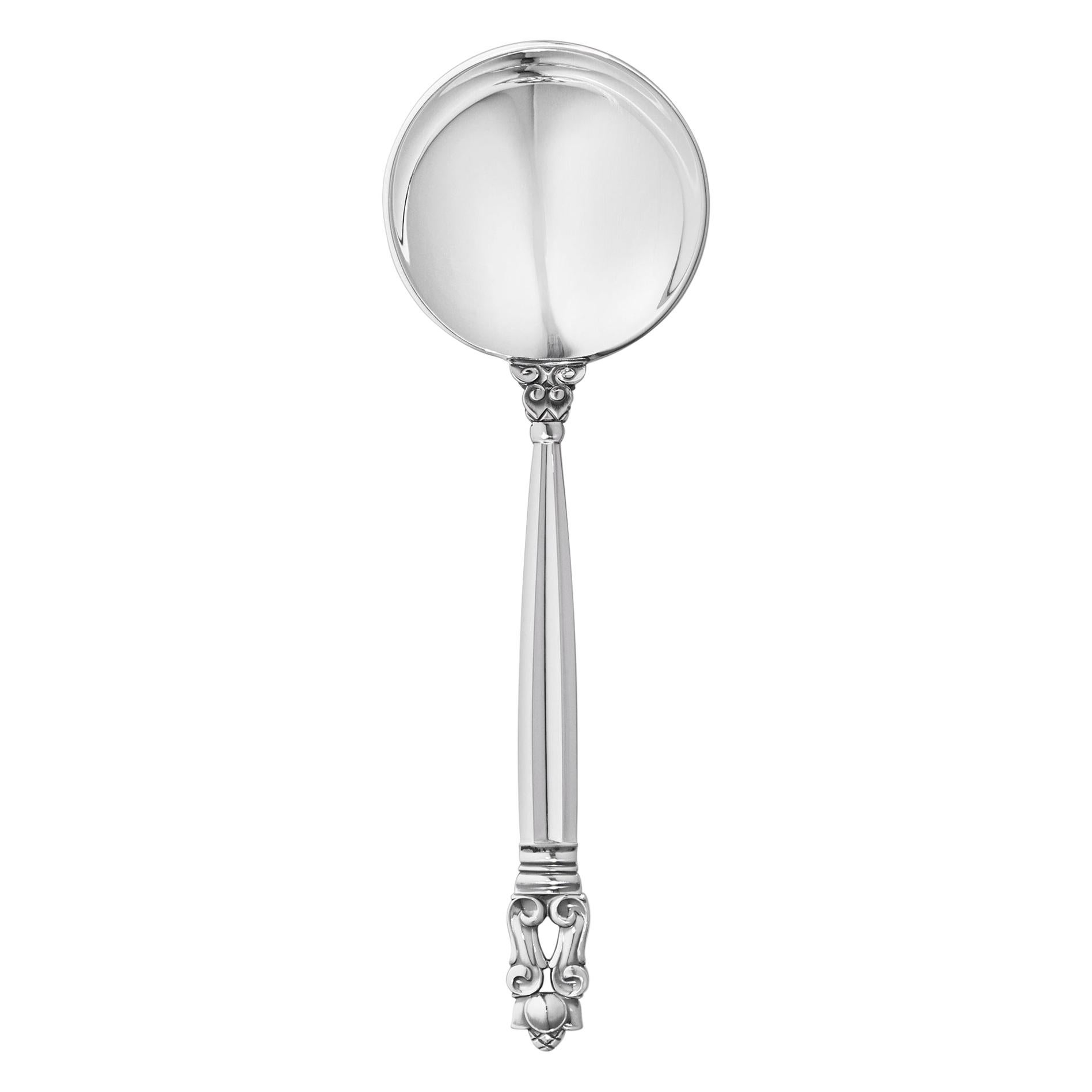 Georg Jensen Sterling Silver Acorn Round Soup Spoon by Johan Rohde For Sale