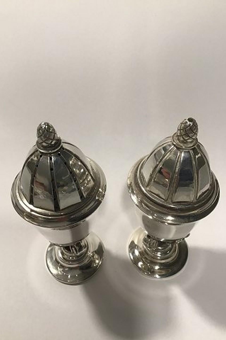 Art Nouveau Georg Jensen Sterling Silver Acorn Salt/Pepper Shaker No 741  For Sale