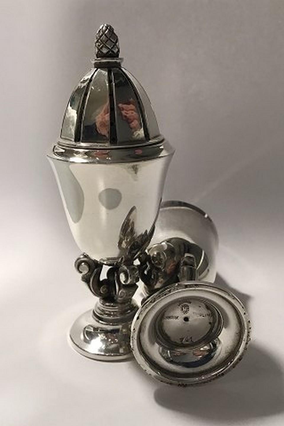 Danish Georg Jensen Sterling Silver Acorn Salt/Pepper Shaker No 741  For Sale