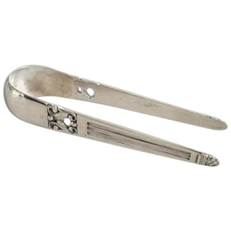 Georg Jensen Sterling Silver Acorn Sugar Tongs For Sale