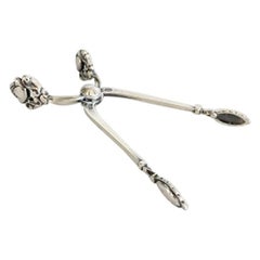 Georg Jensen Sterling Silver Acorn Sugar Tongs No 174