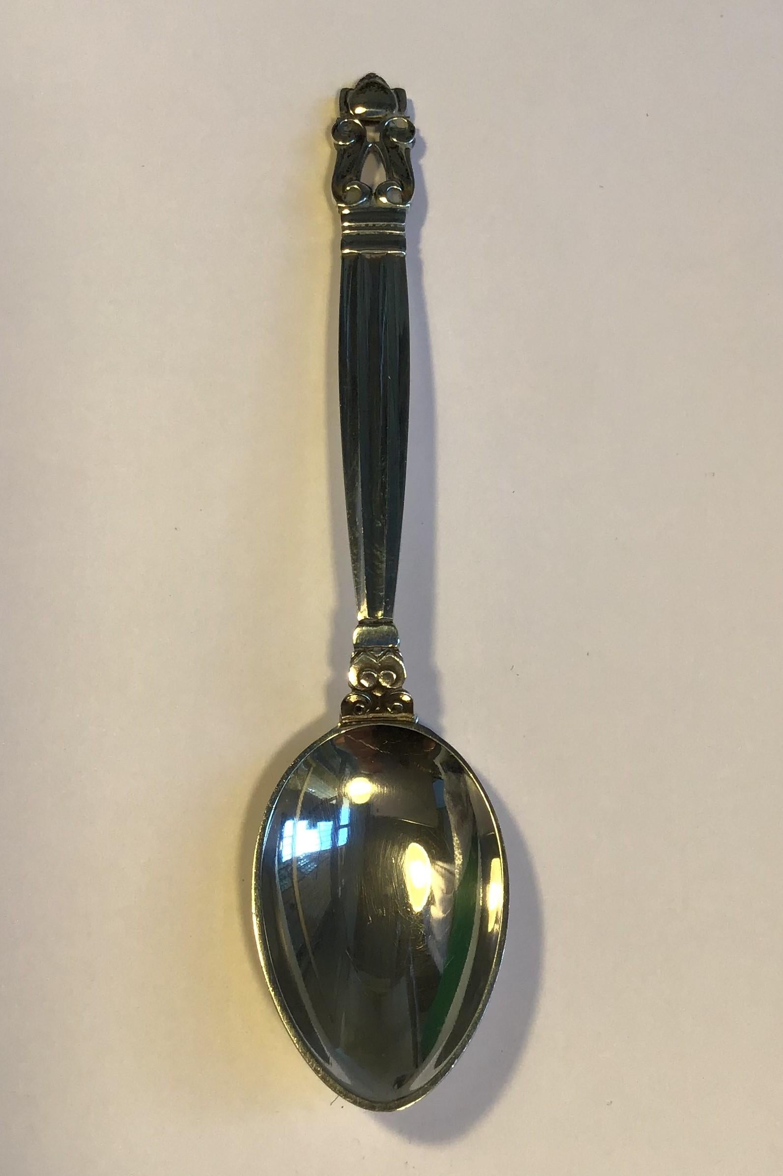 Georg Jensen sterling silver acorn tea spoon, large ‘Child's Spoon’ No 031. Measures 15.5 cm / 6.10 in. Design Johan Rohde.