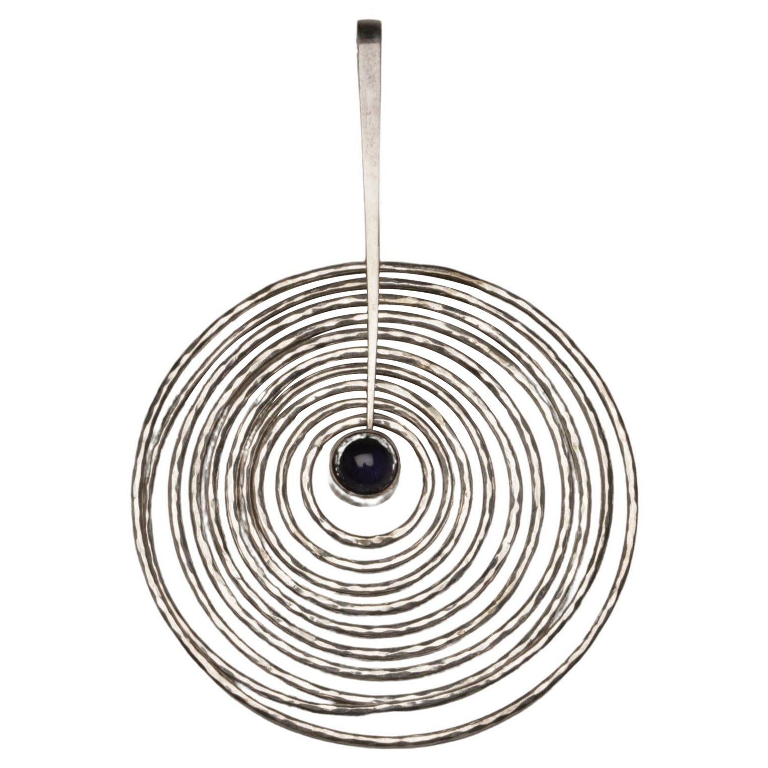 Georg Jensen Sterling Silver and Amethyst Pendant Designed by Bent Gabrielsen