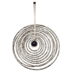 Georg Jensen Sterling Silver and Amethyst Pendant Designed by Bent Gabrielsen