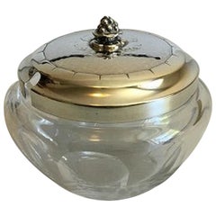 Georg Jensen Barattolo in argento sterling e cristallo di Baccarat n. 486