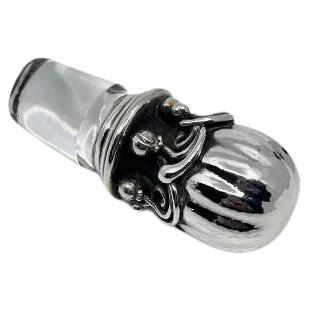 Georg Jensen Decantador de plata de ley y cristal 100 finales del siglo XX