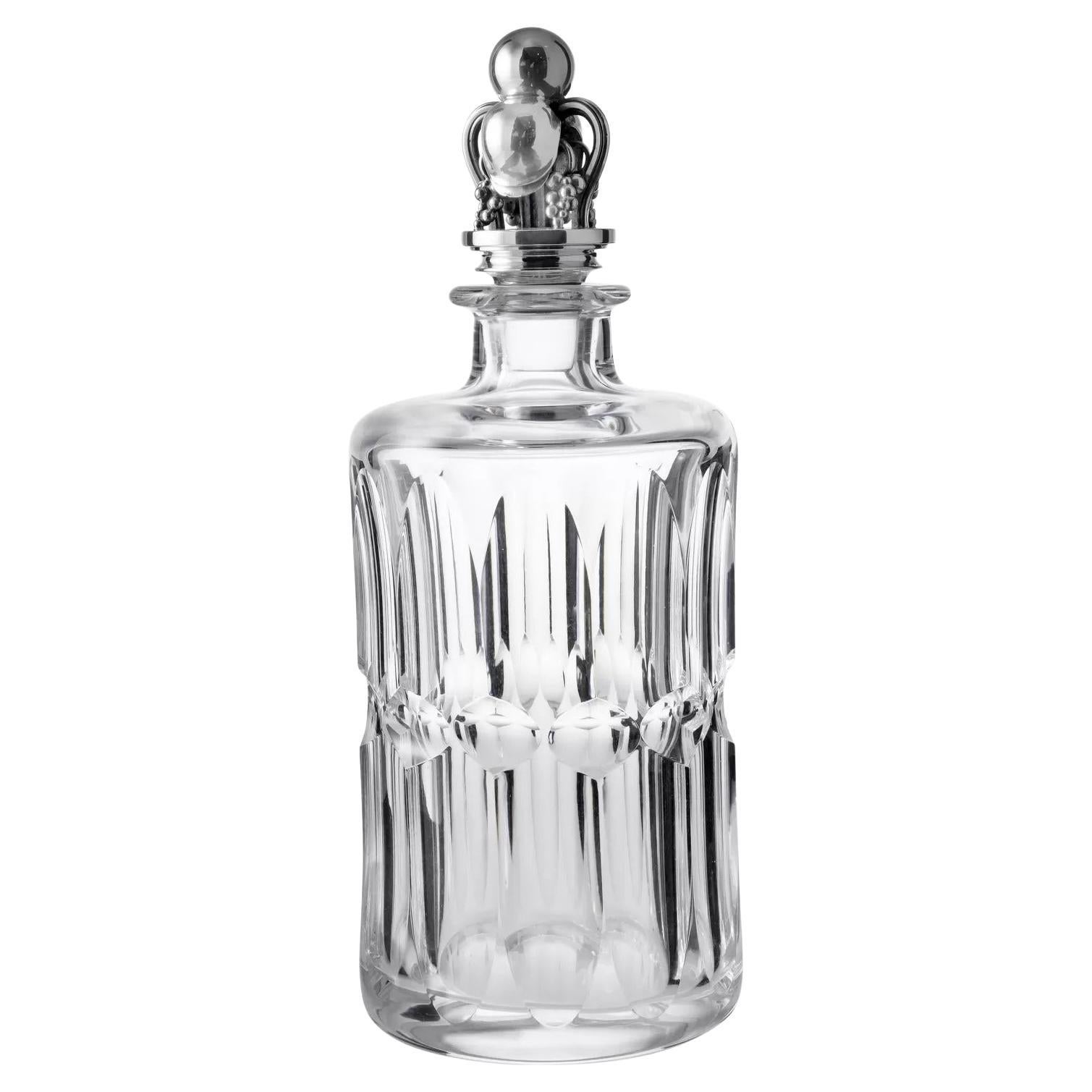 Carafe à décanter en argent et cristal de Georg Jensen 797