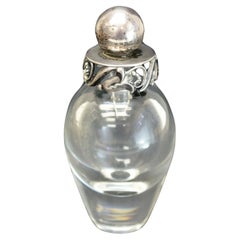 Georg Jensen Sterling Silver and Modernist Glass Perfume Bottle