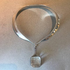 Georg Jensen Sterling Silver and Rutilated Quartz Necklace, Nos. 160 and 132