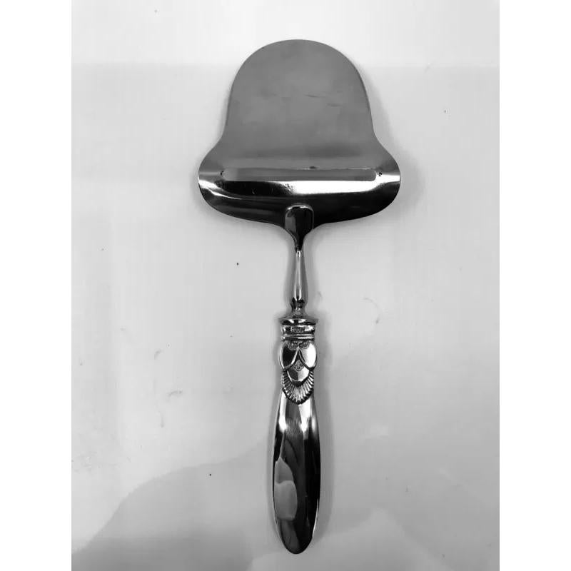Art Deco Georg Jensen Sterling Silver and Stainless Cactus Cheese Plane 222 For Sale