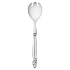 Georg Jensen Sterling Silver and Steel Acorn Salad Fork by Johan Rohde