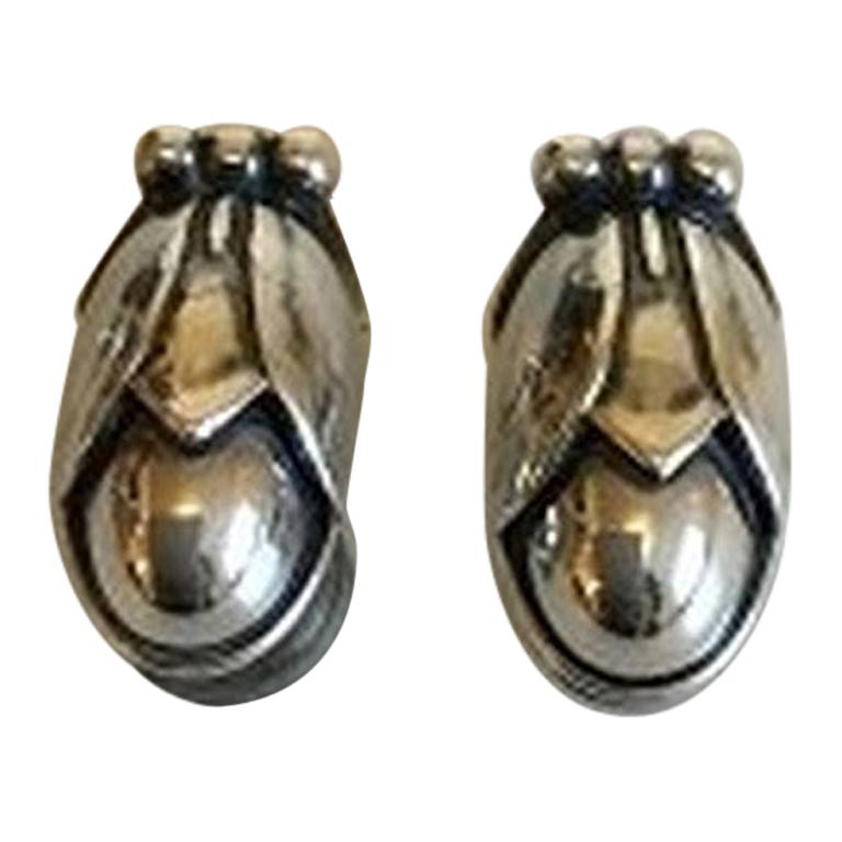 Georg Jensen Sterling Silver Annual Ear Clips 2011. Measures 2 cm. Weighs together 9 g / 0.32 oz.