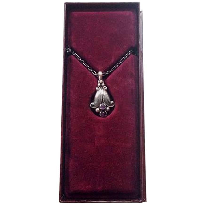 Georg Jensen Sterling Silver Annual Pendant with Amethyst from 1993