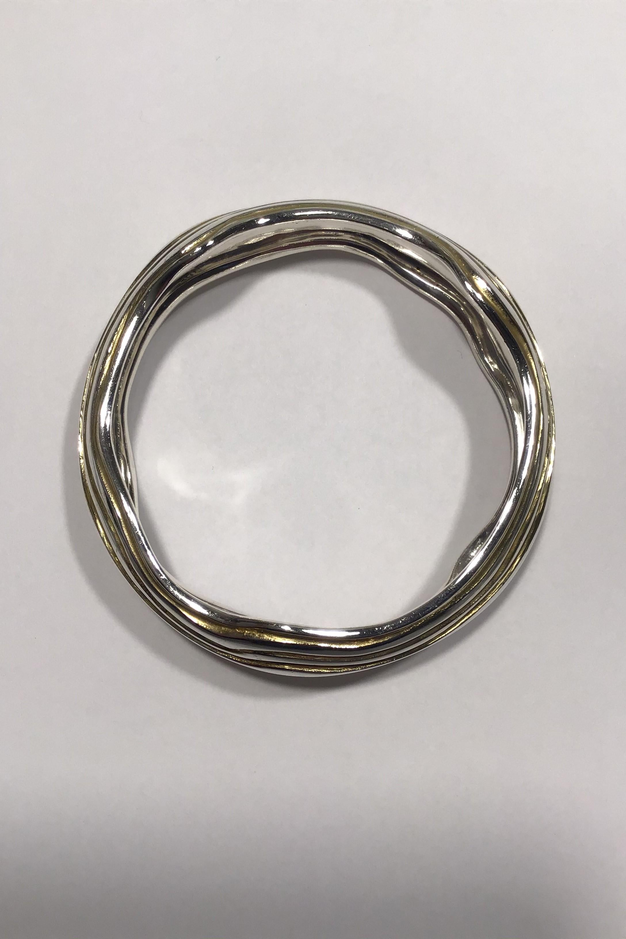 Modern Georg Jensen Sterling Silver Arm Ring or Bangle No 348A For Sale