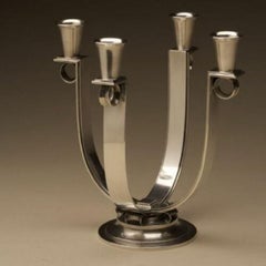 Georg Jensen Sterling Silver Art Deco 4-Branch Candelabra, No. 623B