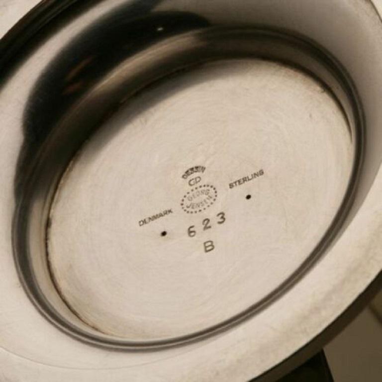 Georg Jensen Sterling Silver Art Deco 4-Branch Candelabra, No. 623B In Excellent Condition In Big Bend, WI