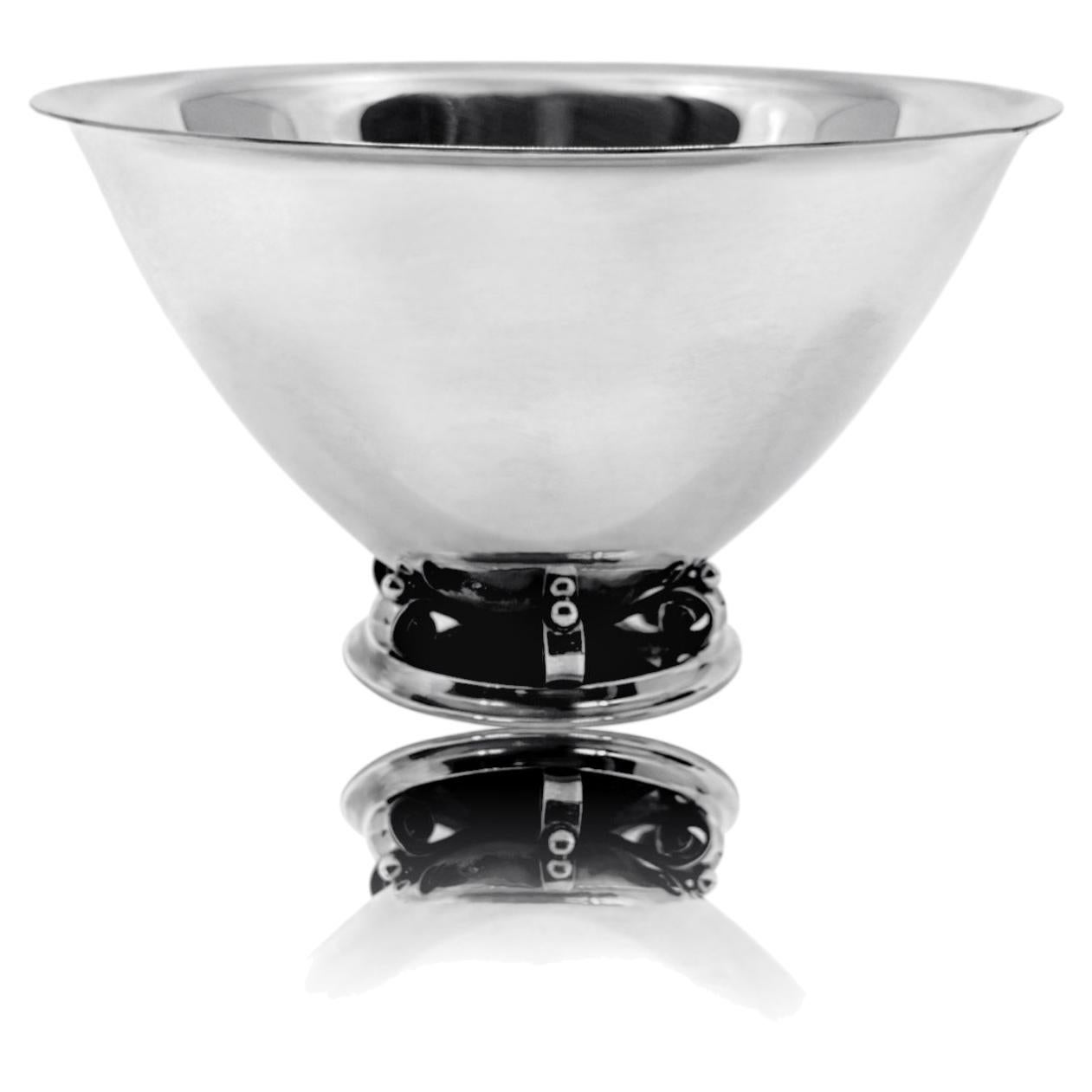 Georg Jensen Sterling Silver Art Deco Bowl 873 Malinowski, 1938 For Sale