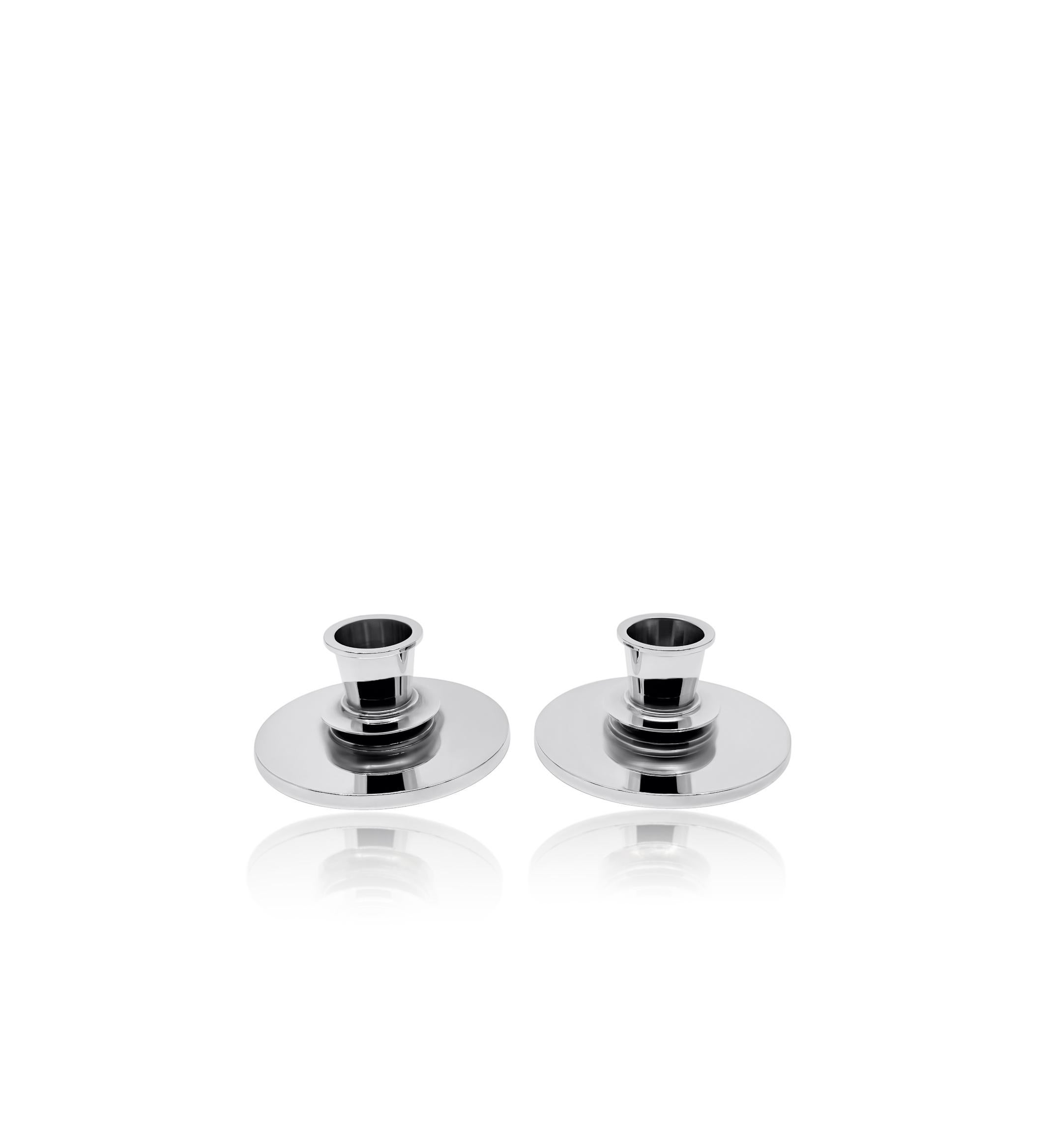 Georg Jensen Sterlingsilber Art Deco Kerzenständer 668B (Dänisch) im Angebot