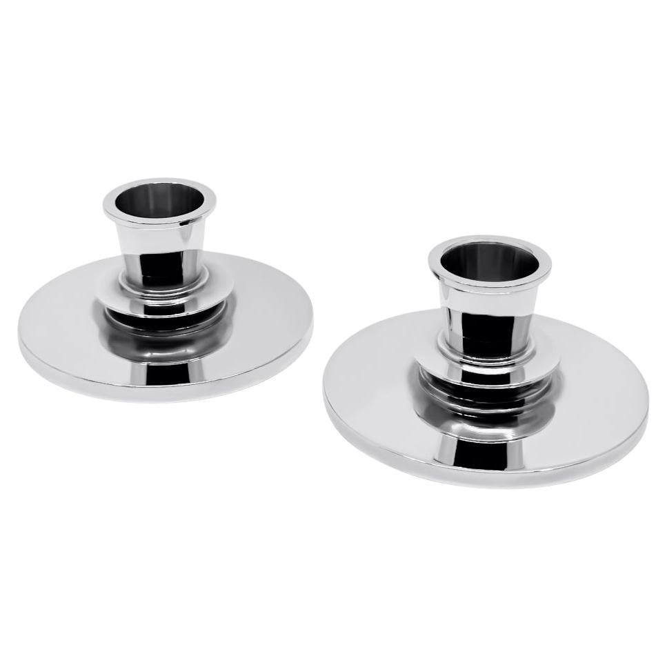 Georg Jensen Sterling Silver Art Deco Candlesticks 668B