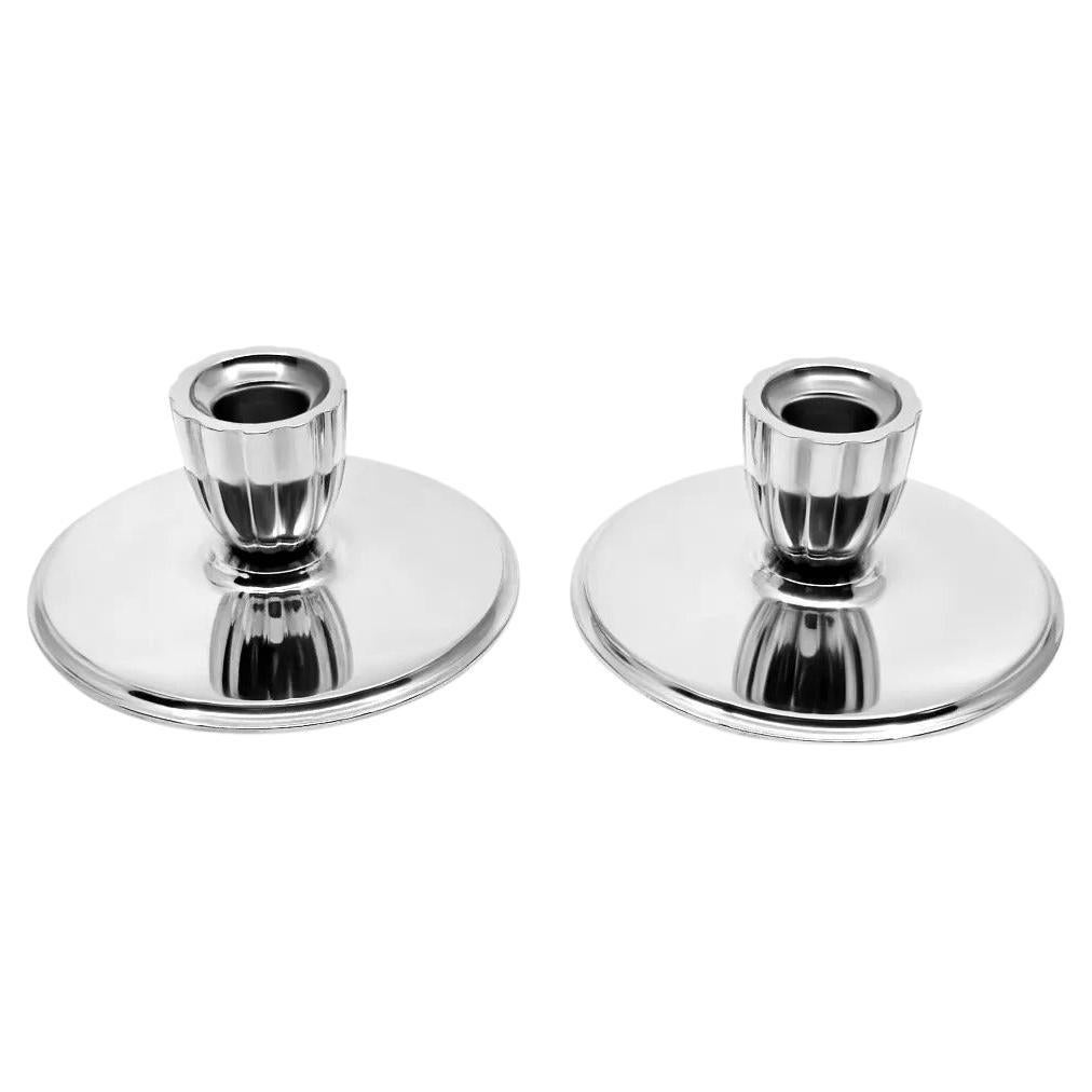 Georg Jensen Sterling Silver Art Deco Candlesticks 897