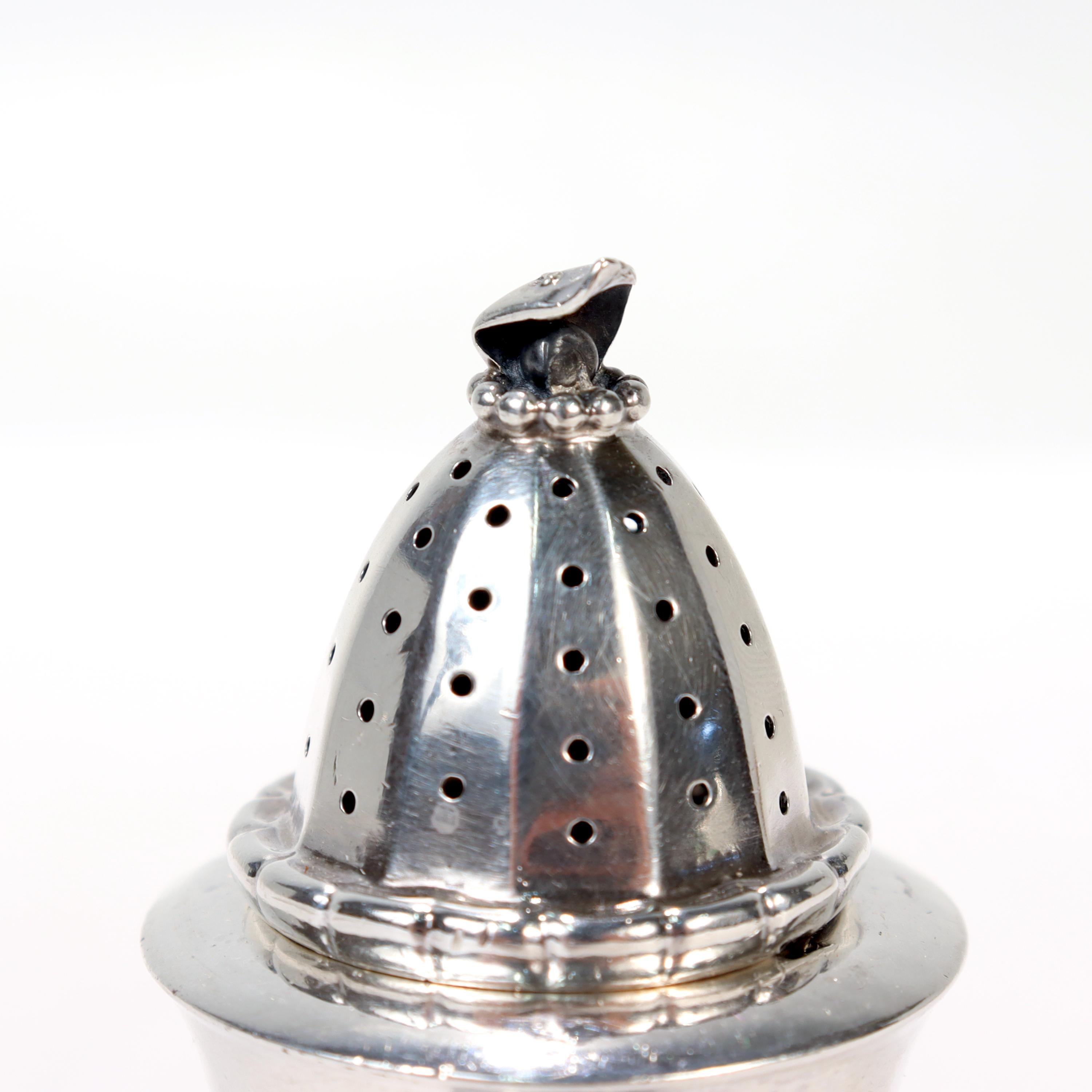 Women's or Men's Georg Jensen Sterling Silver Art Deco Pepper Shaker or Caster For Sale
