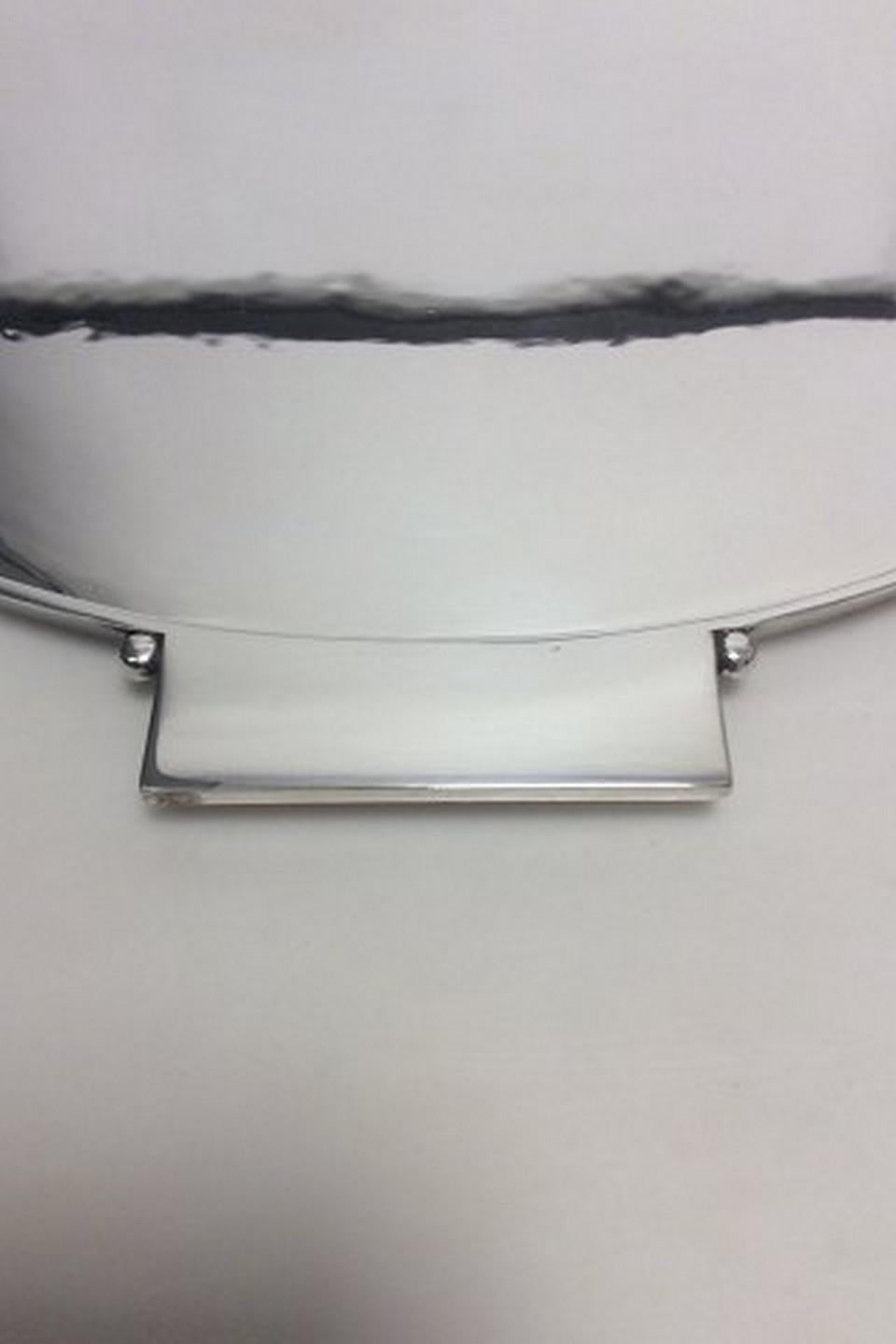 Danish Georg Jensen Sterling Silver Art Deco Tray by Johan Rohde no 529 A For Sale