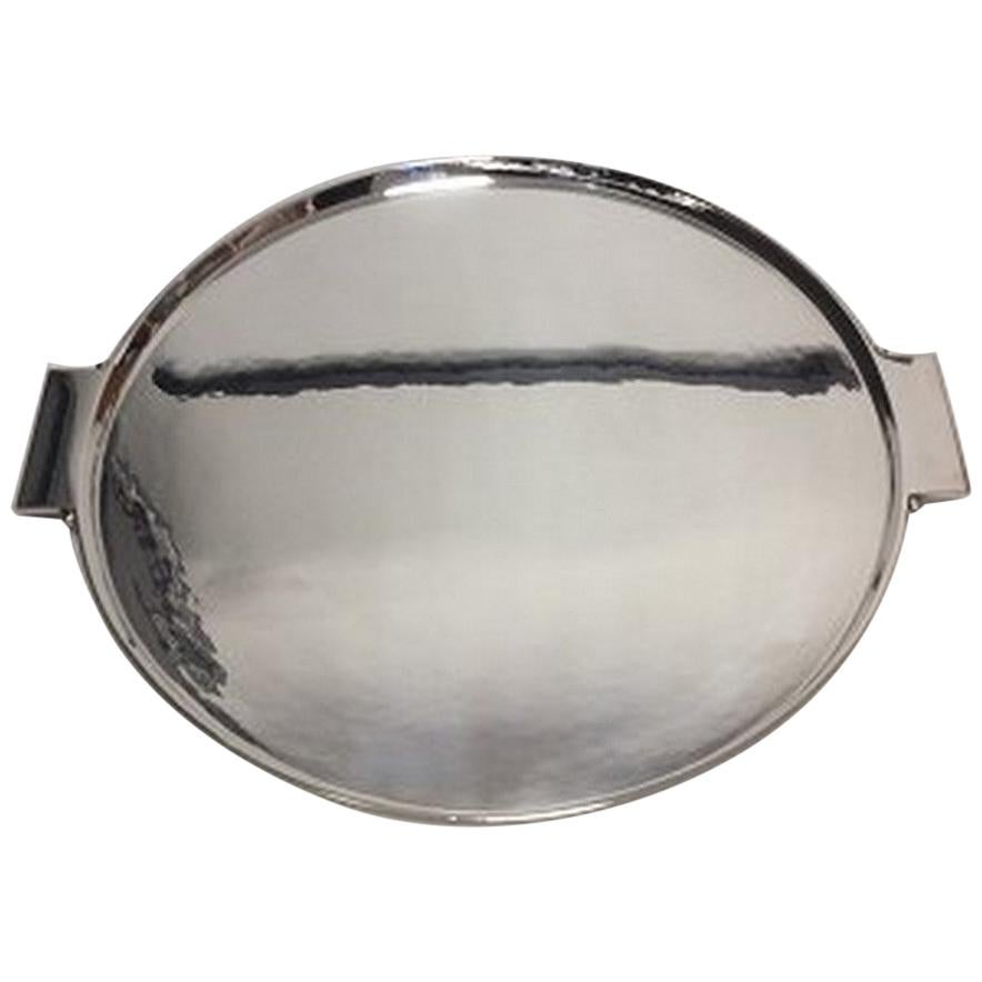 Georg Jensen Sterling Silver Art Deco Tray by Johan Rohde no 529 A For Sale