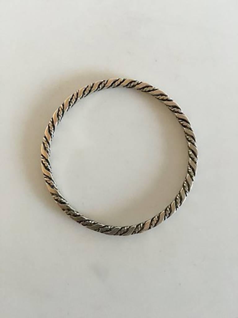 Georg Jensen Sterling Silver Bangle Bracelet #17B. From 1933-1944. Measures 6.5 cm / 2 9/16 in. Inner measurement. Weighs 23 grams / 0.80 oz