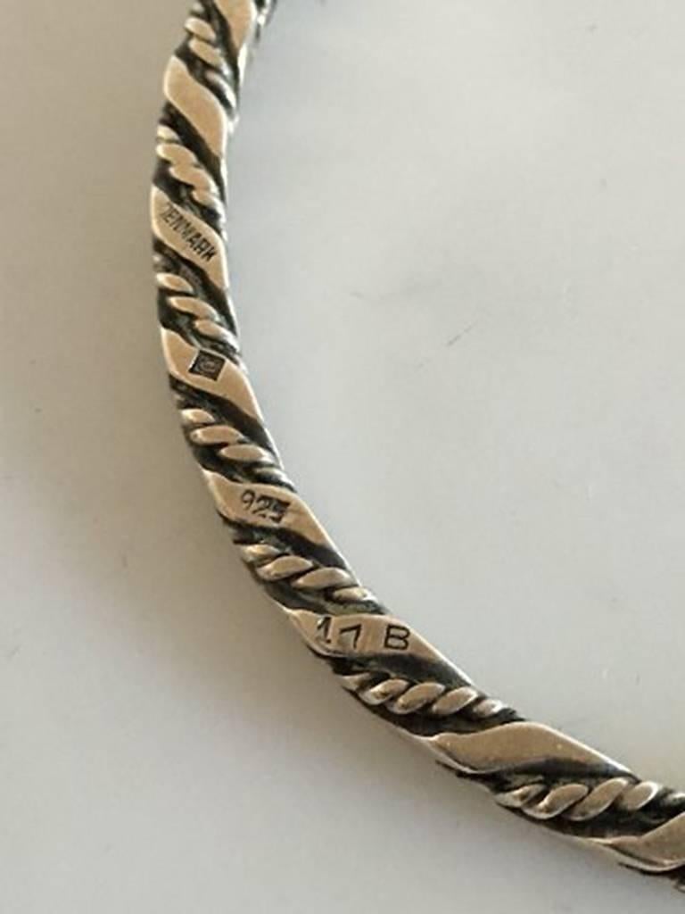 Modern Georg Jensen Sterling Silver Bangle Bracelet #17B