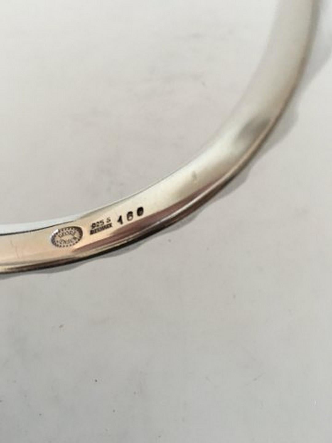 Georg Jensen Sterling Silver Bangle Bracelet Nanna Ditzel #160. Diameter is about 6.5 cm / 2 9/16