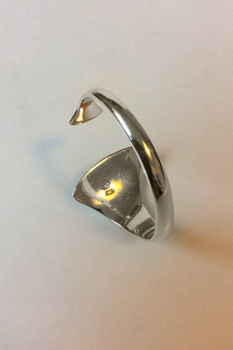 Georg Jensen Sterling Silver Bangle (Hans Hansen #213). Circumference 165 mm / 6 1/2 in. The opening measures 2.2 cm / 7/8