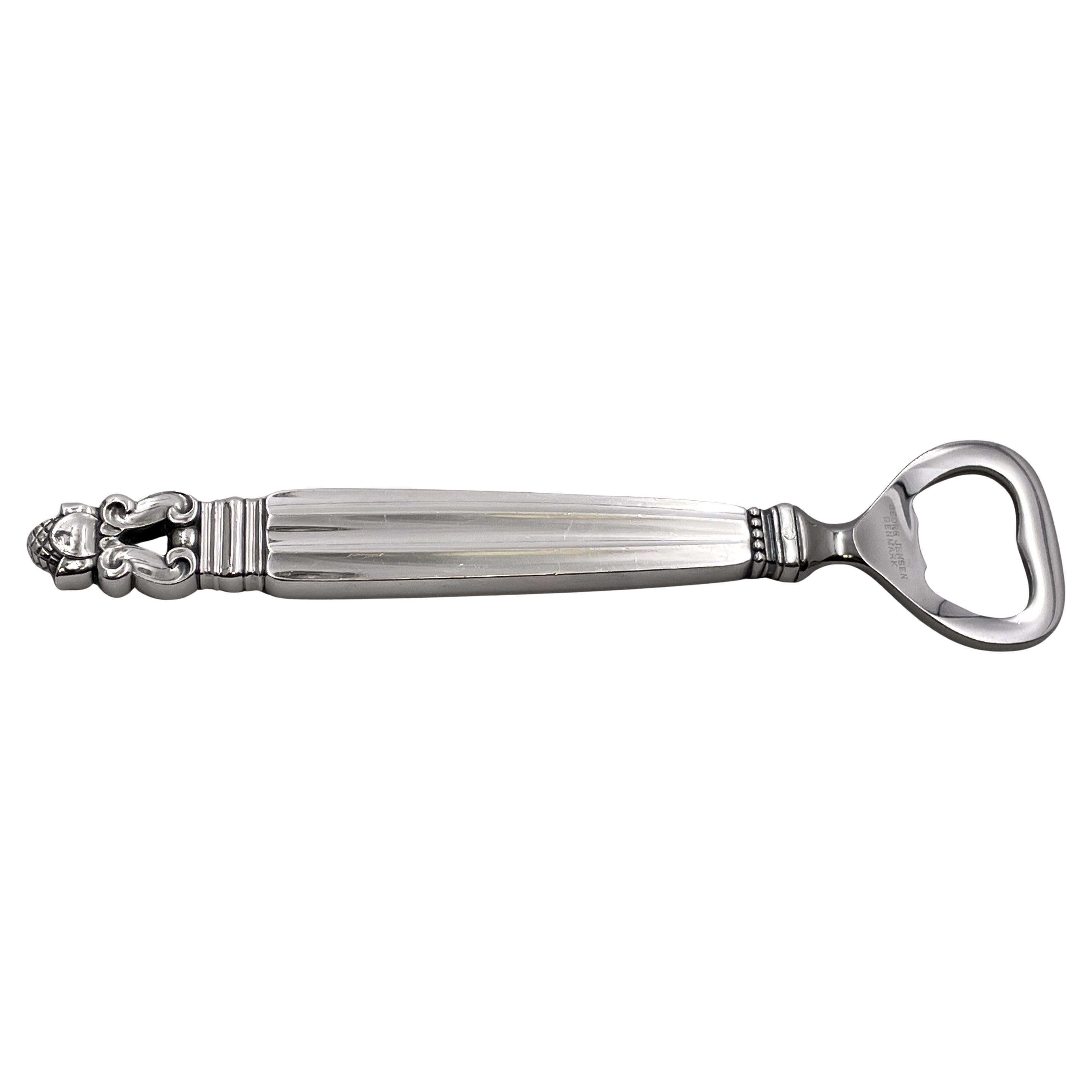 Georg Jensen Sterling Silver Bar Bottle Opener in Acorn Pattern