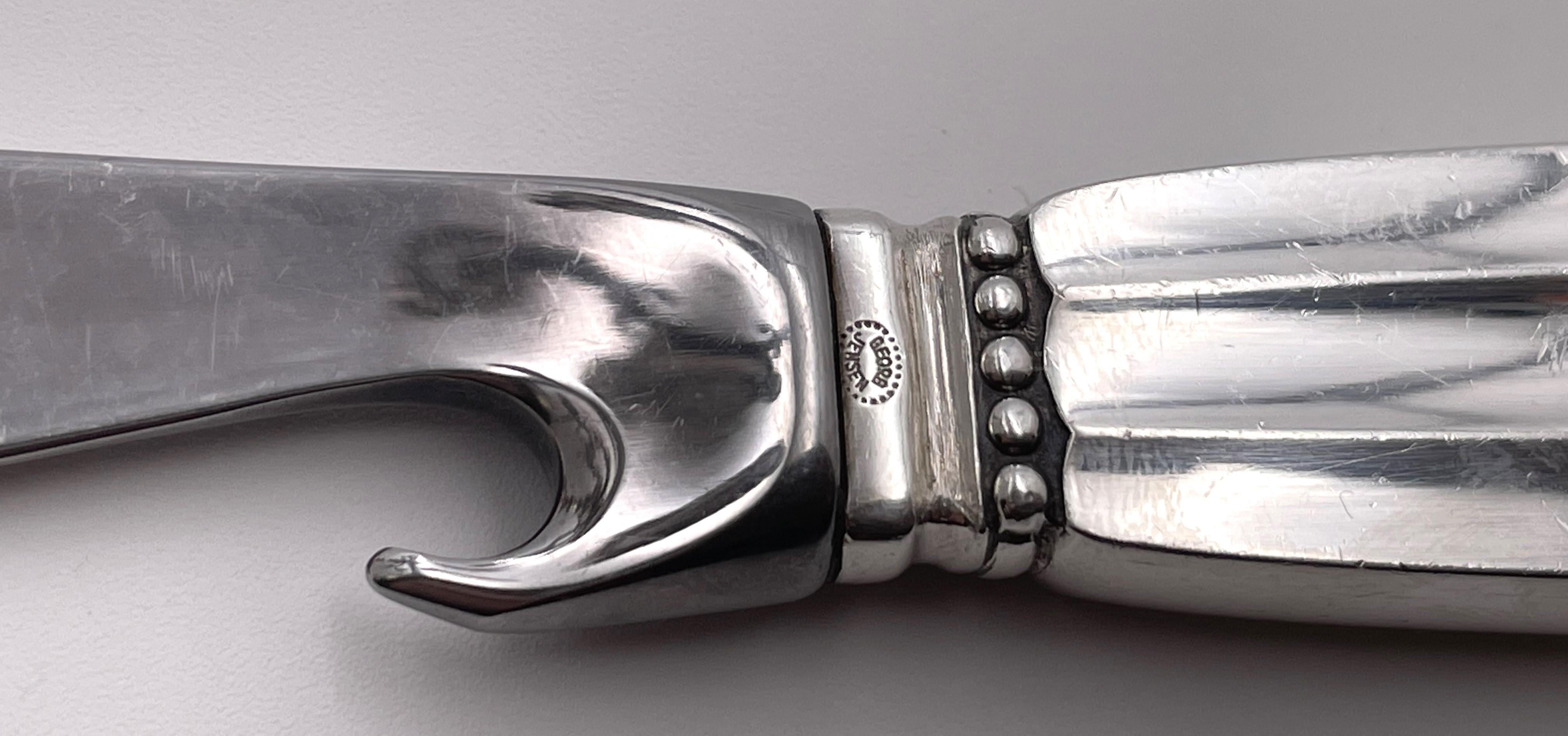 Georg Jensen Barrenmesser aus Sterlingsilber mit Eichelmuster (20. Jahrhundert) im Angebot