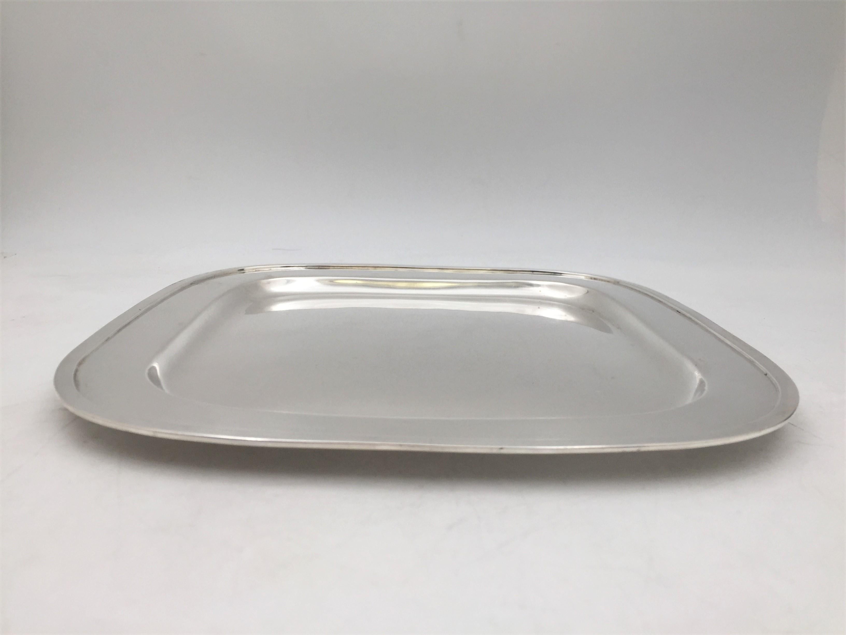 American Georg Jensen Sterling Silver Bar Tray in Mid-Century Modern Style For Sale