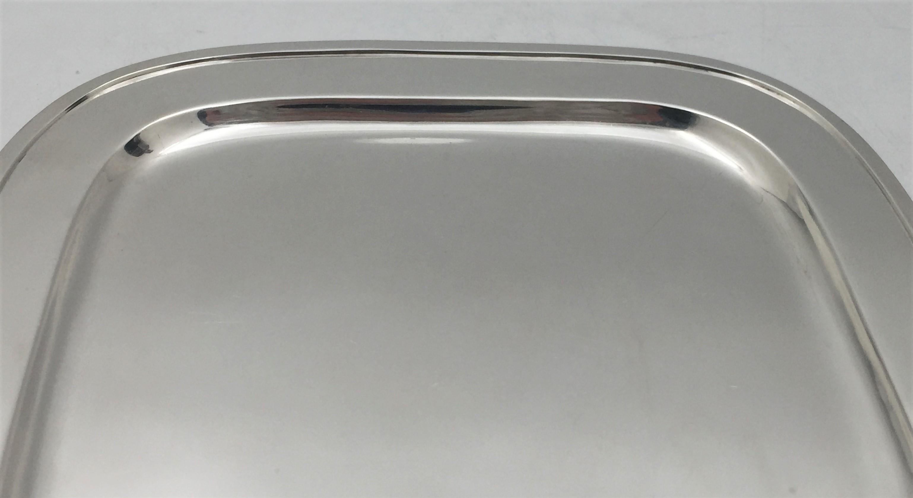 20th Century Georg Jensen Sterling Silver Bar Tray in Mid-Century Modern Style For Sale