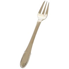 Antique Georg Jensen Sterling Silver Beaded Cake Fork #043