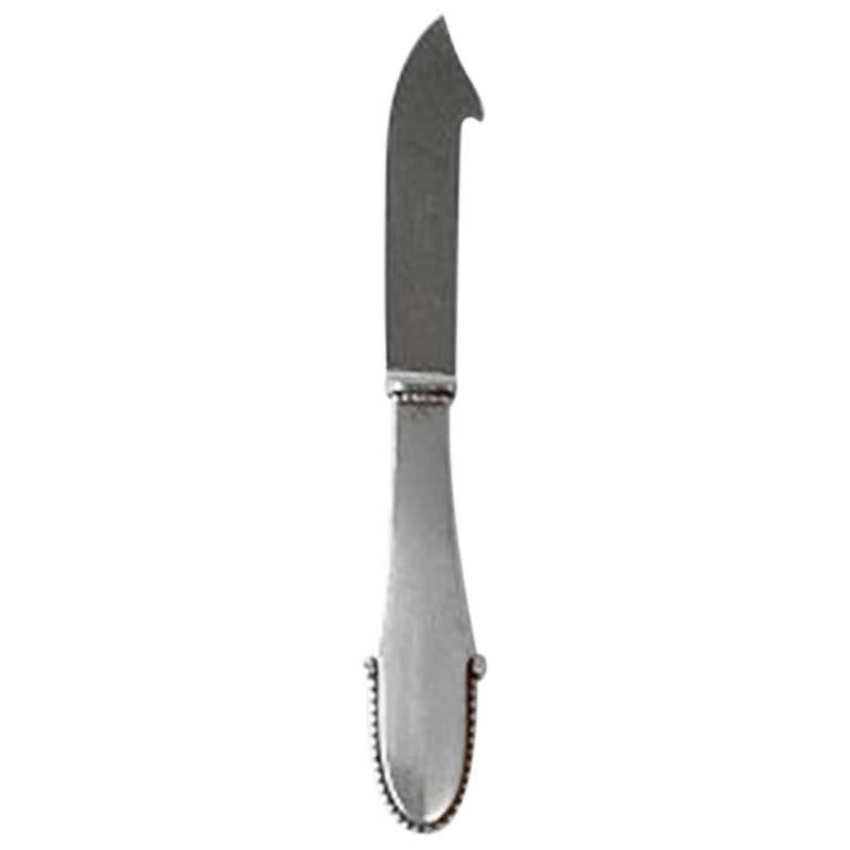 Georg Jensen Sterling Silver Beaded Cheese Knife