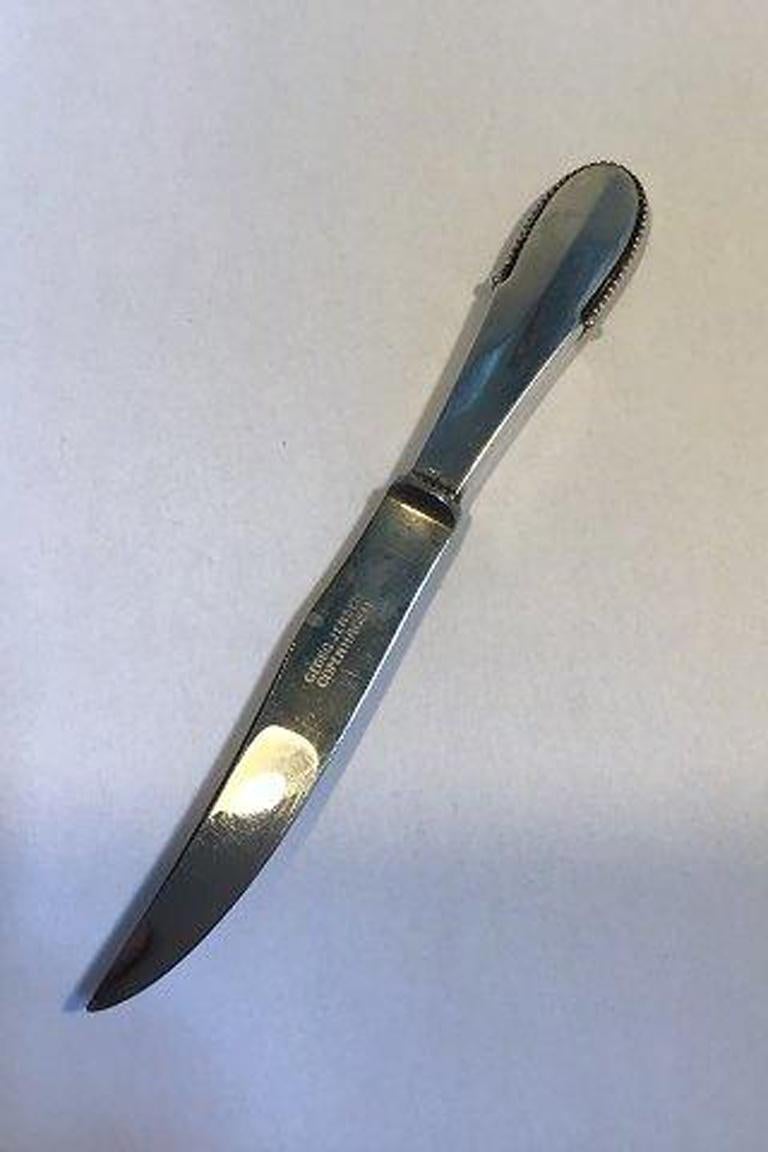 20th Century Georg Jensen Sterling Silver Beaded Game Knife No 324 For Sale