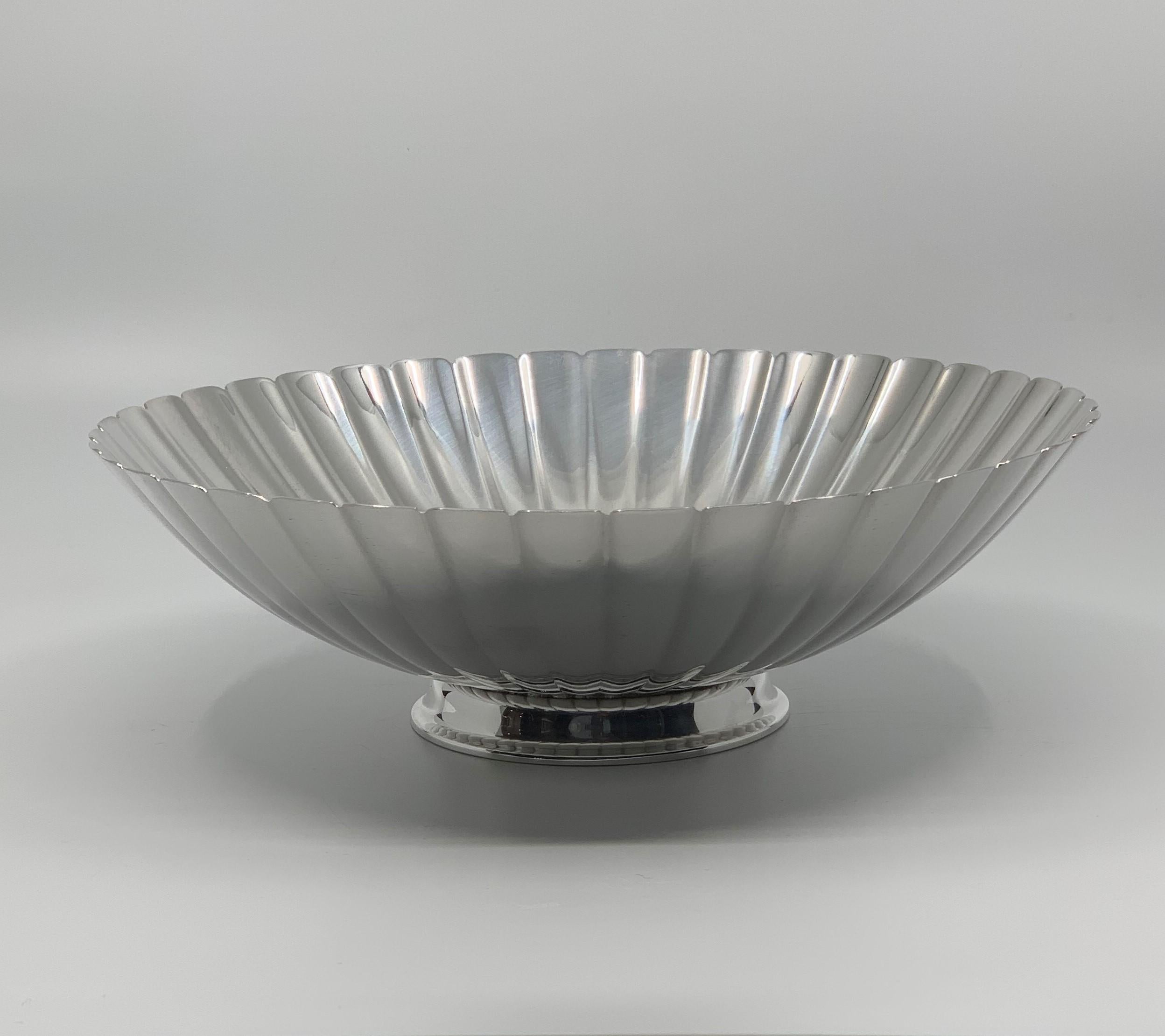 Polished Georg Jensen Sterling Silver Bernadotte Bowl 856A For Sale