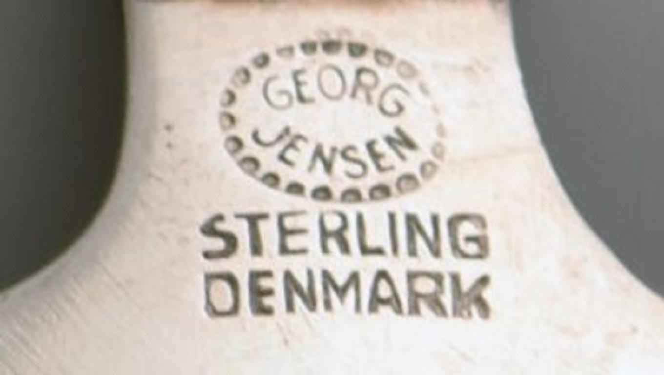 Danish Georg Jensen Sterling Silver Bernadotte Large Bouillon Spoon, Three Pieces For Sale